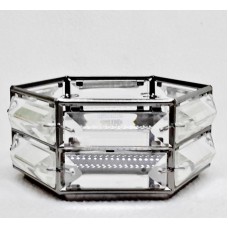 Bath & Body Works SHORT FAUX CRYSTAL HEXAGON 3-Wick Candle Holder Reflective   232771312347